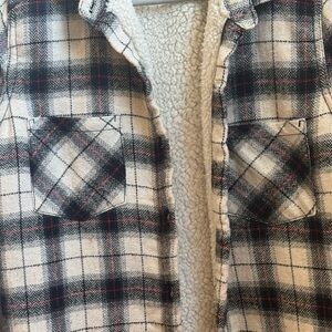Plaid Sherpa-Lined Jacket